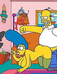 Marge Gang Bang - Cartoon Gang Bang With Marge Simpson