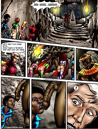 Interracial Comics mit Tentakeln schwarzen Schwanz Monster, das jeden Raum Mädchen eindringen will.