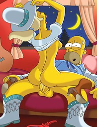 Cartoon Simpsons Küken necken Schwänze