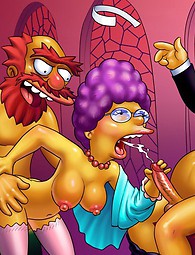Verrückte Pornos von Simpsons. Nasty Nebenfiguren der Simpsons Toon Serie