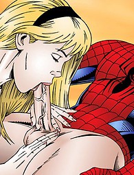 漫画コミック女性はスパイダーマンとセックスを持っている